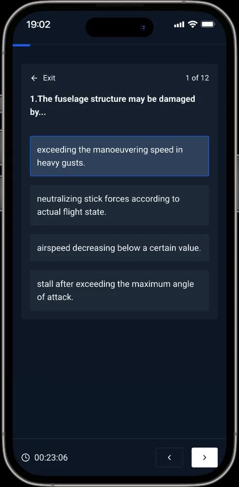 A marked question in a practice test