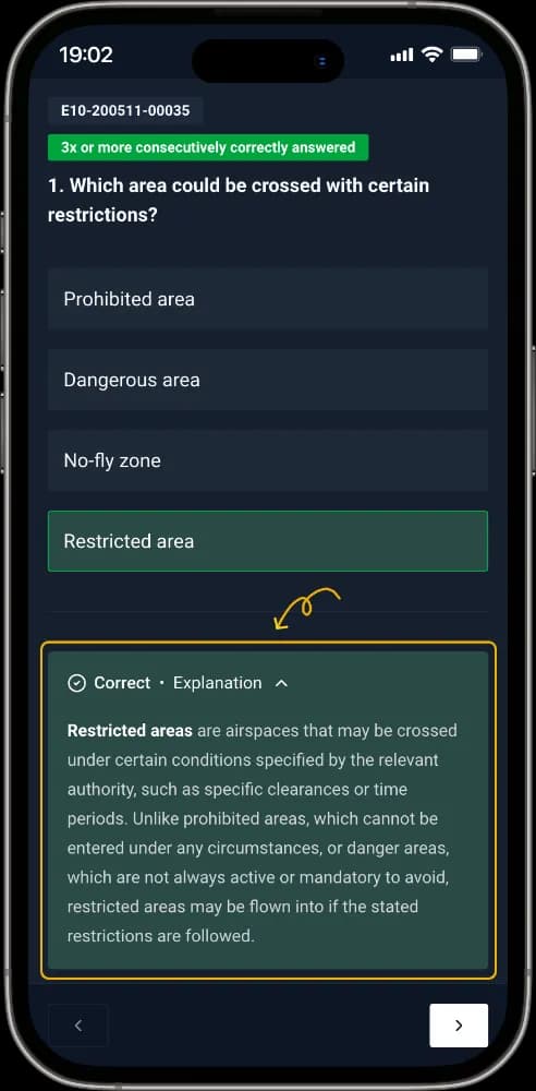 Explanation after answering correctly
