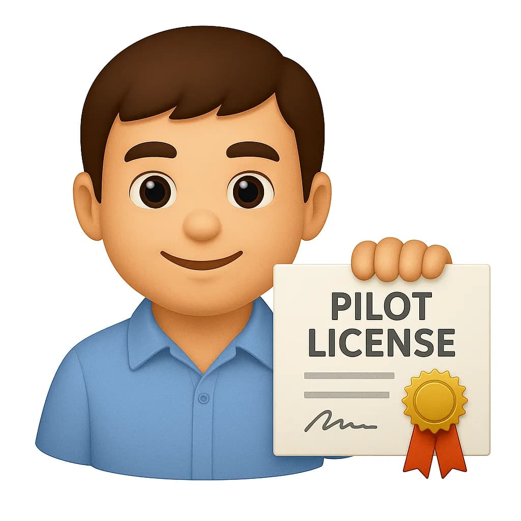 The student pilot receives their new pilot licence