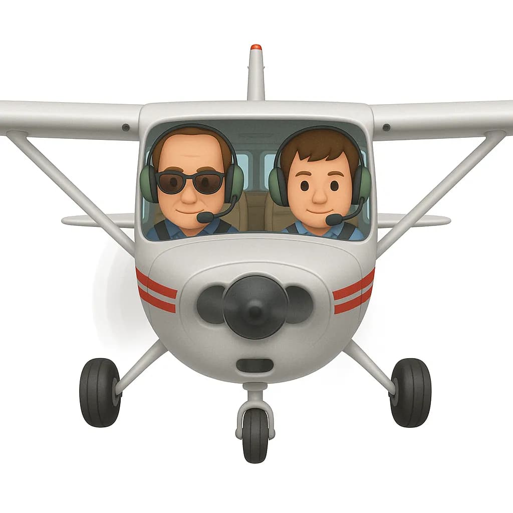 A flight instructor with a student during flight training.